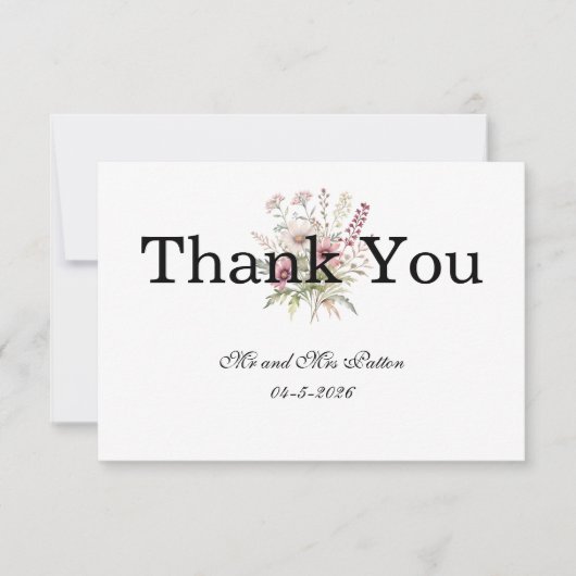 Spring Floral Thank You card Dankeskarte (Vorderseite)