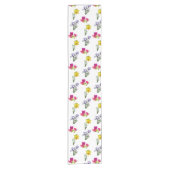 Spring Floral Tulips Daffodils Irises Kurzer Tischläufer (Vorderseite)