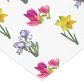 Spring Floral Tulips Daffodils Irises Kurzer Tischläufer (Ecke)