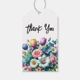 Spring Floral Vielen Dank Tags Geschenkanhänger