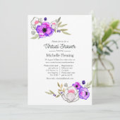 Spring Floral Virtual Dusche Einladung (Stehend Vorderseite)