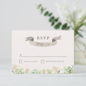 Spring Floral Wappen Wedding RSVP (Stehend Vorderseite)