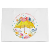 Spring Floral Watercolor Babydusche Geschenktasche Große Geschenktüte (Vorderseite)