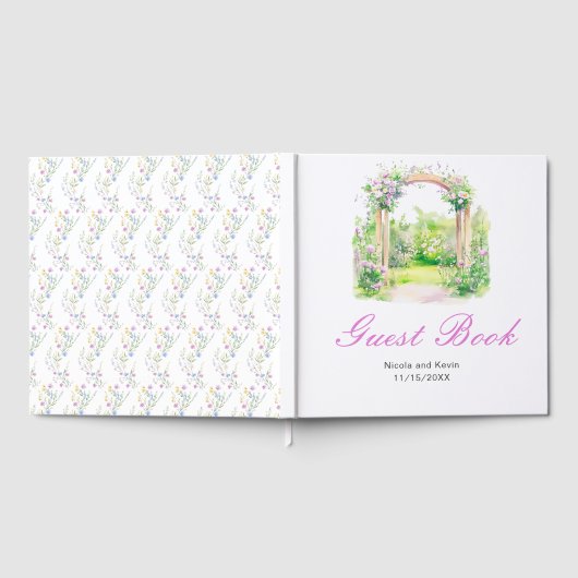 Spring Floral Wedding Arch Gästebuch (Voll)