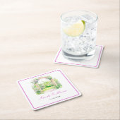 Spring Floral Wedding Arch Rechteckiger Pappuntersetzer (Vor Ort)