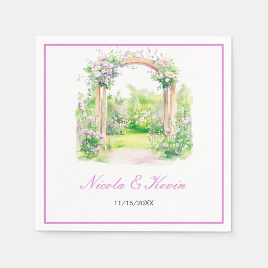 Spring Floral Wedding Arch Serviette (Vorderseite)