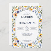 Spring Floral Wedding Einladung (Vorne/Hinten)