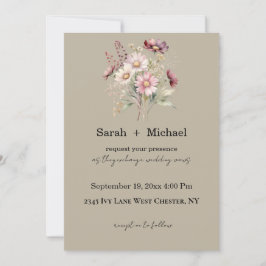 Spring Floral Wedding Invitation Einladung