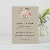Spring Floral Wedding Invitation Einladung (Stehend Vorderseite)