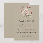 Spring Floral Wedding Invitation Einladung (Vorne/Hinten)