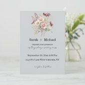 Spring Floral Wedding Invitation Einladung (Stehend Vorderseite)