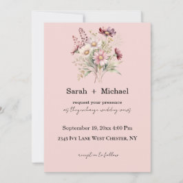 Spring Floral Wedding Invitation Einladung
