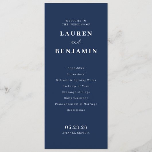 Spring Floral Wedding Programm (Vorderseite)