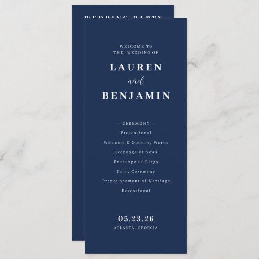 Spring Floral Wedding Programm (Vorne/Hinten)