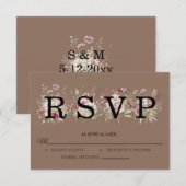 Spring Floral Wedding RSVP card Karte (Vorne/Hinten)