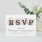 Spring Floral Wedding RSVP card Karte (Stehend Vorderseite)