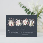 Spring Floral Wedding RSVP card Karte (Stehend Vorderseite)