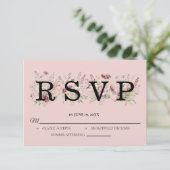 Spring Floral Wedding RSVP card Karte (Stehend Vorderseite)