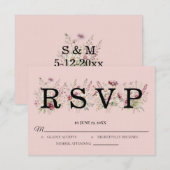 Spring Floral Wedding RSVP card Karte (Vorne/Hinten)
