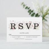 Spring Floral Wedding RSVP card Karte (Stehend Vorderseite)