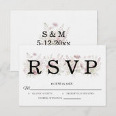 Spring Floral Wedding RSVP card Karte (Vorne/Hinten)