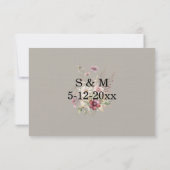 Spring Floral Wedding RSVP card Karte (Rückseite)