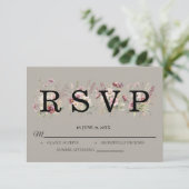 Spring Floral Wedding RSVP card Karte (Stehend Vorderseite)