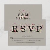 Spring Floral Wedding RSVP card Karte (Vorne/Hinten)