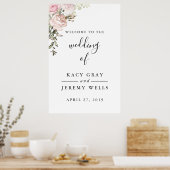 Spring Floral Wedding Sign Poster (Küche)