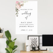 Spring Floral Wedding Sign Poster (Heimbüro)
