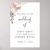 Spring Floral Wedding Sign Poster (Vorne)