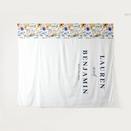 Spring Floral Wedding Wandteppich (Vorderseite (Horizontal))