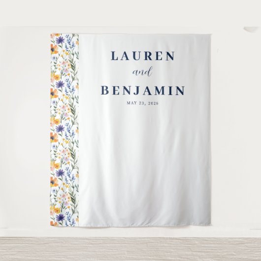 Spring Floral Wedding Wandteppich (Vorderseite)