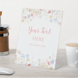 Spring Floral Wildflowers Party Sign Sockelschild