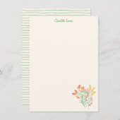 Spring Floral Wildflowers Personalized Stationery Dankeskarte (Vorne/Hinten)