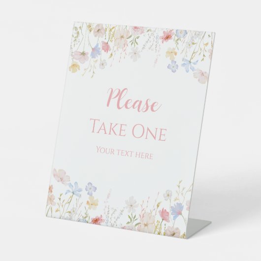 Spring Floral Wildflowers Please take one Sockelschild (Vorderseite)