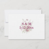 Spring Floral Wine Wedding RSVP card Karte (Rückseite)
