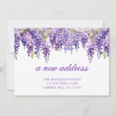 Spring Floral Wisteria Neue Adresse Ankündigung (Vorderseite)