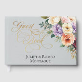 Spring Floral & Wreath Monogram - Silver Gästebuch (Vorderseite)