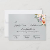 Spring Floral & Wreath - Silver RSVP Karte (Rückseite)