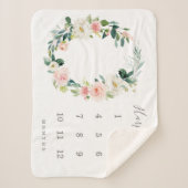 Spring Florals Baby Meilenstein Sherpadecke (Vorderseite)