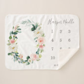 Spring Florals Baby Meilenstein Sherpadecke (Vorderseite (Horizontal))