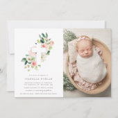 Spring Florals Baptism Photo Invitation Einladung (Vorderseite)