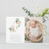 Spring Florals Baptism Photo Invitation Einladung (Stehend Vorderseite)