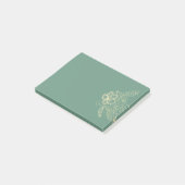 Spring Florals Botanical Hand Drawing Green Biege Post-it Klebezettel (angewinkelt)