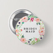 Spring Florals Bridesmaid Wedding Button (Vorne & Hinten)