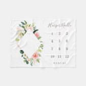 Spring Florals Diamond Baby Milestone Blanken Fleecedecke (Vorderseite (Horizontal))