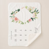 Spring Florals Diamond Baby Milestone Sherpadecke (Vorderseite)