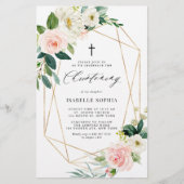 Spring Florals Gold Frame Weihnachts-Einladung (Vorderseite)