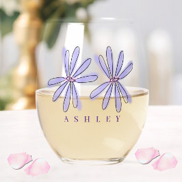 Spring Florals Lavender Lila Weinglas Ohne Stiel